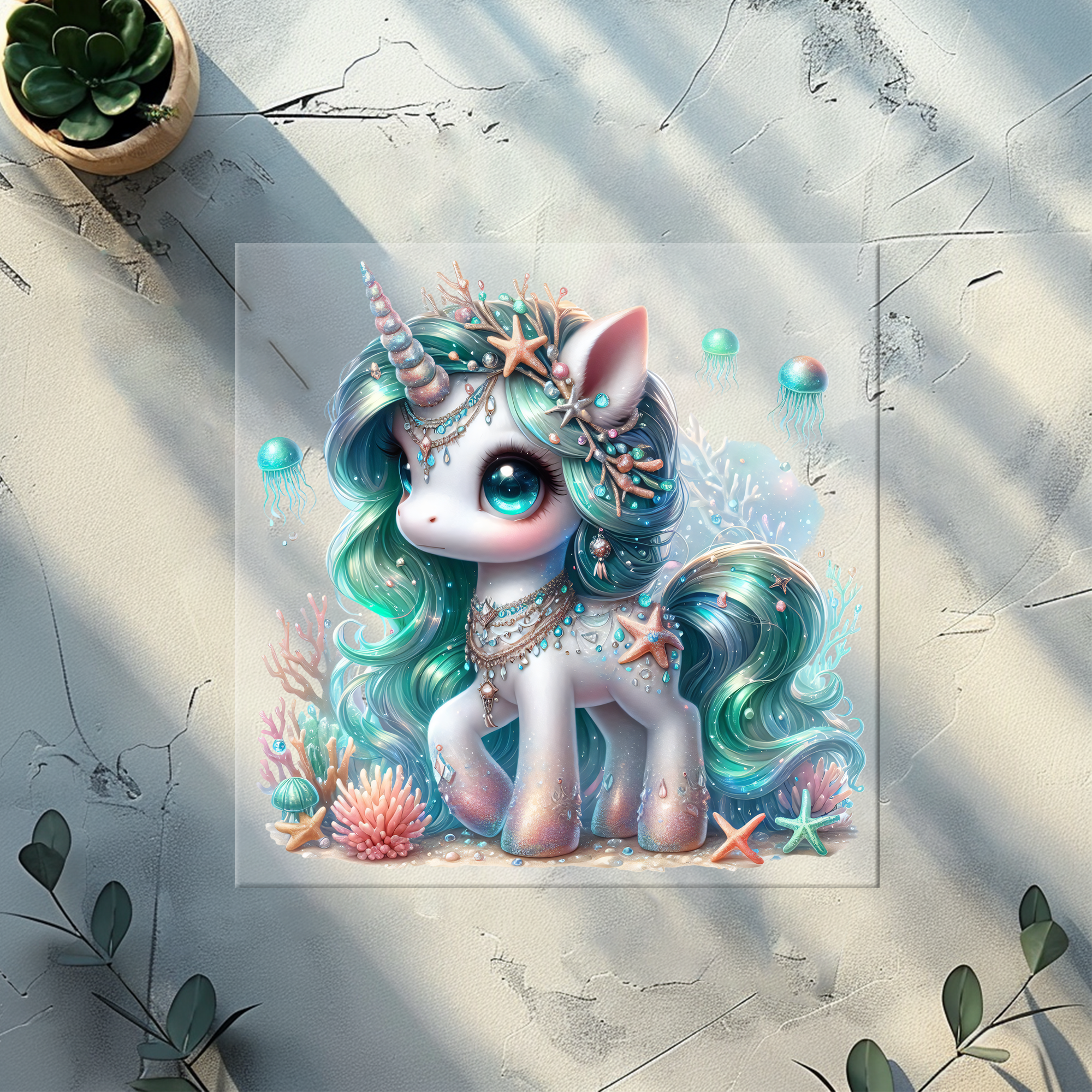 Bügelbild Aqua Unicorn- AQ 1