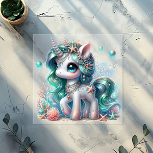 Bügelbild Aqua Unicorn- AQ 1