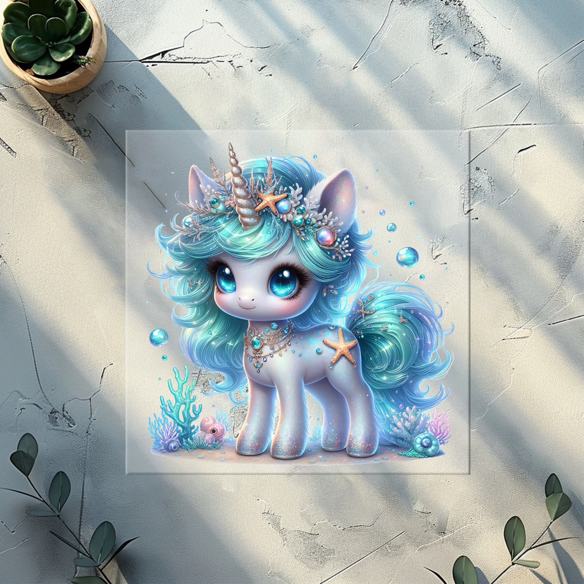 Bügelbild Aqua Unicorn- AQ 4