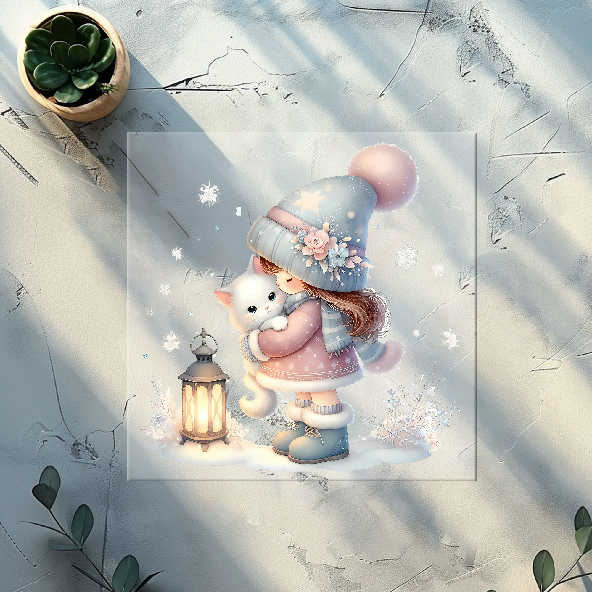 Lagerware Bügelbild Katzenfreund -KF 3