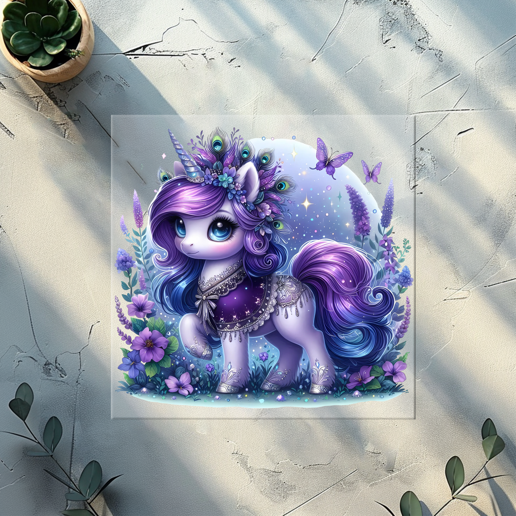 Bügelbild Pfau Unicorn- PU 1