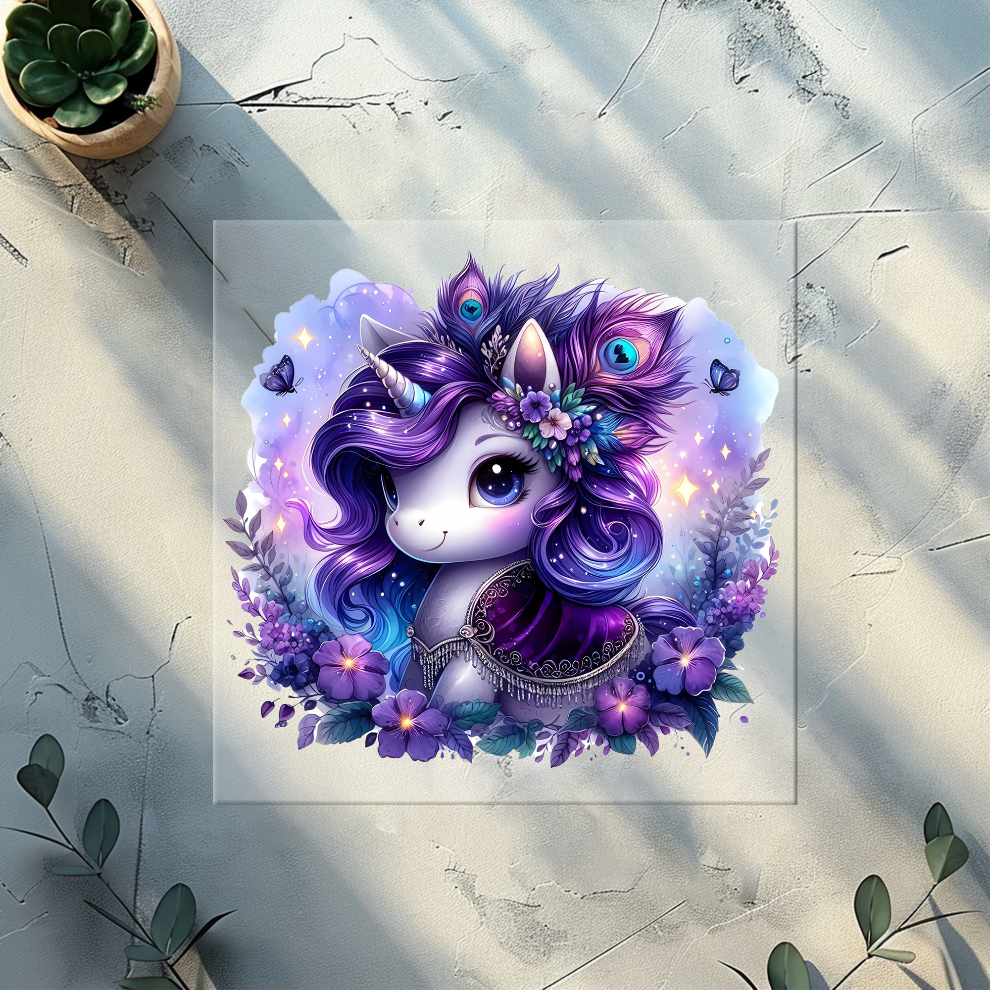 Bügelbild Pfau Unicorn- PU 3