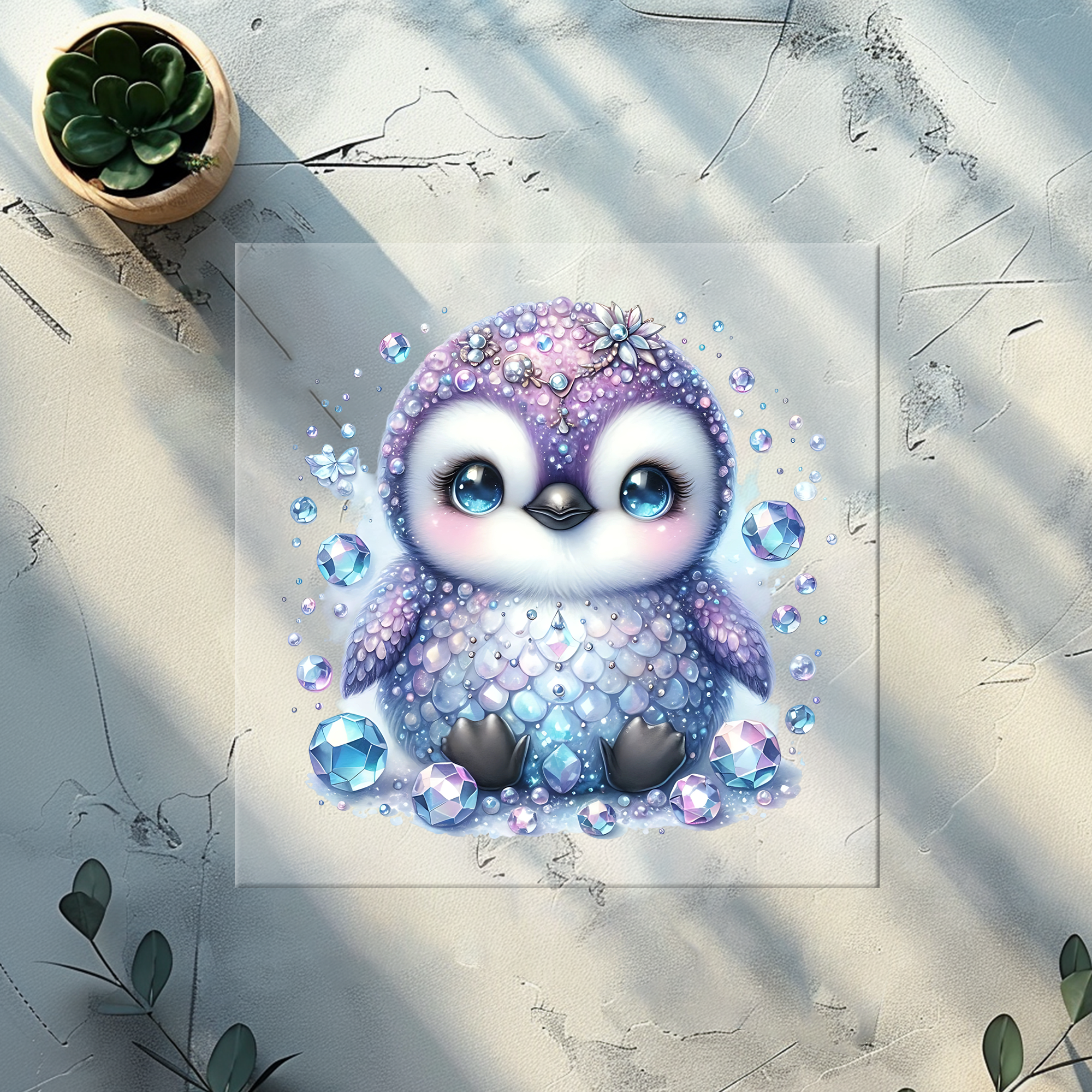 Lagerware Bügelbild Pinguin