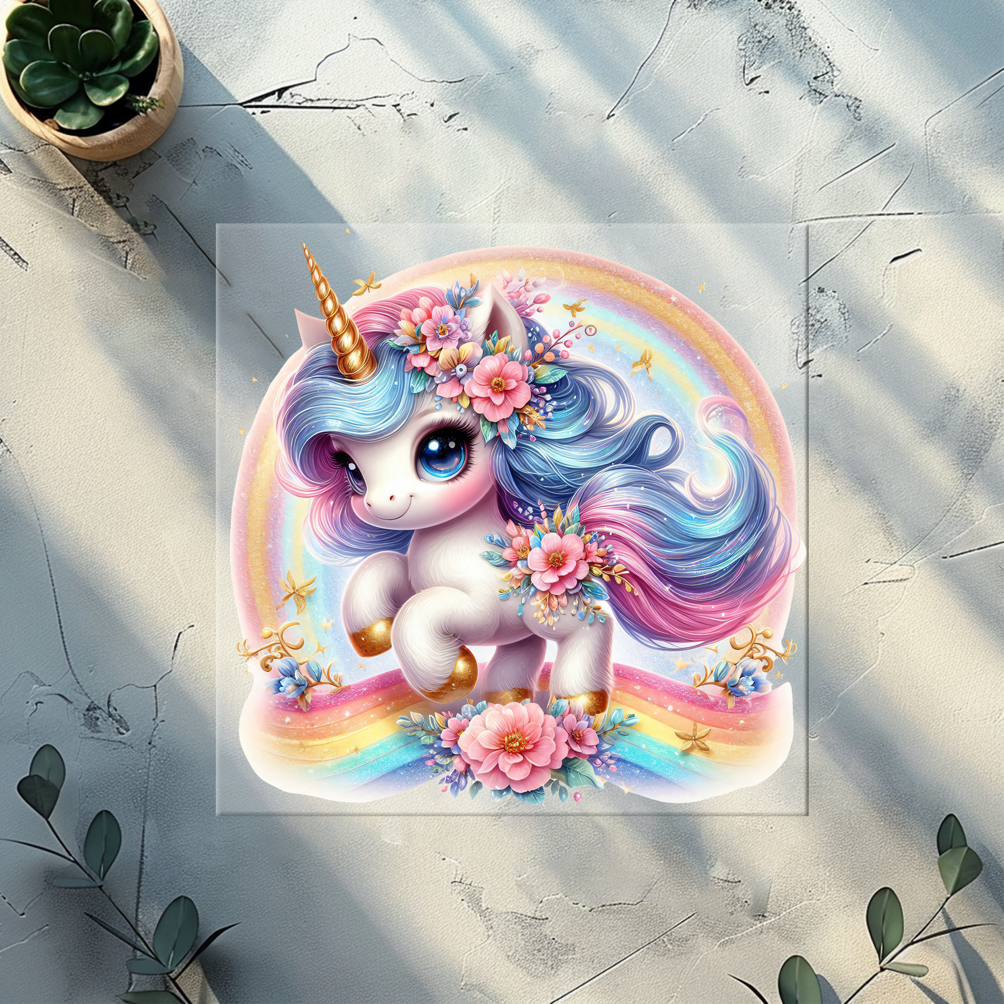 Bügelbild Regenbogeneinhorn - RE 7