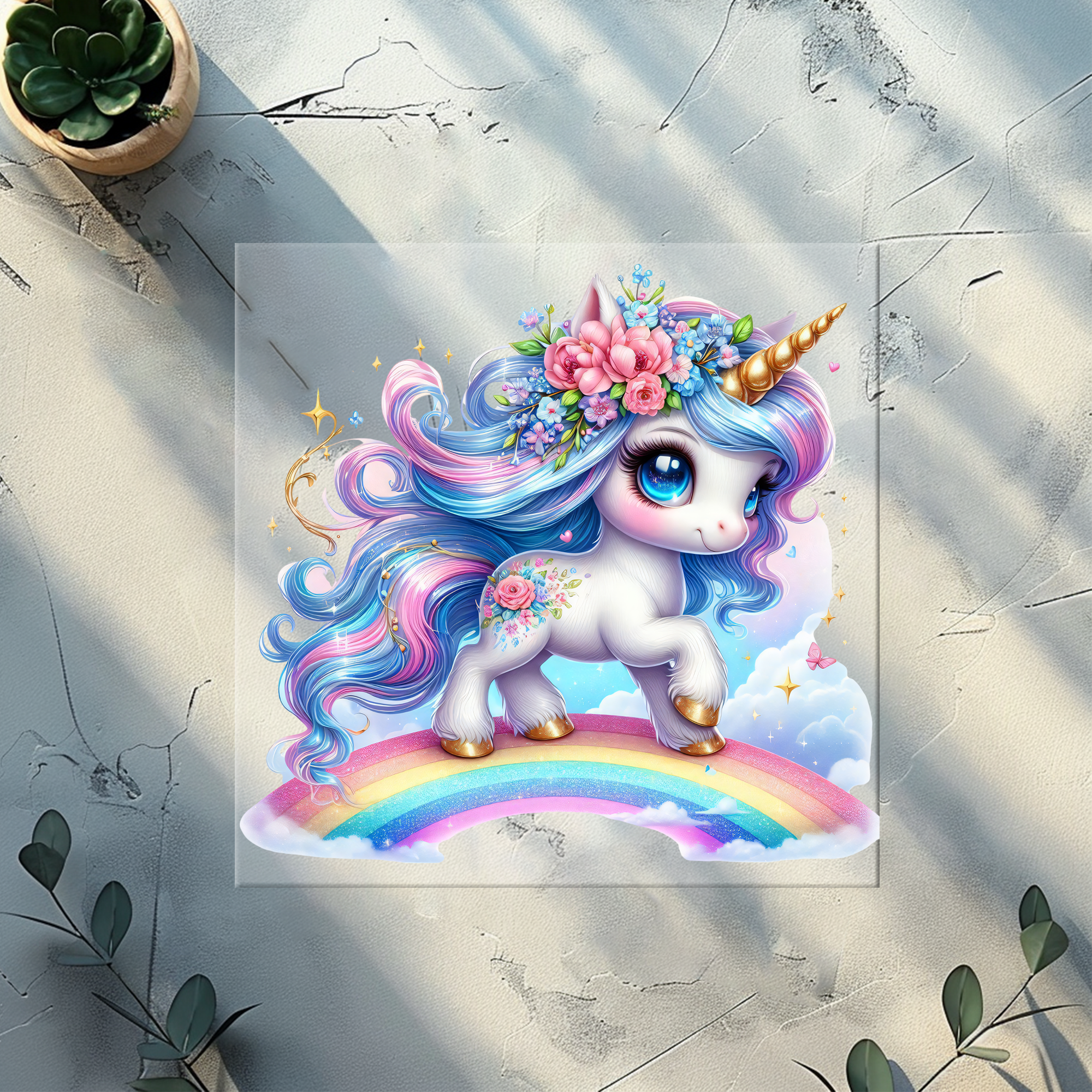 Bügelbild Regenbogeneinhorn - RE 6