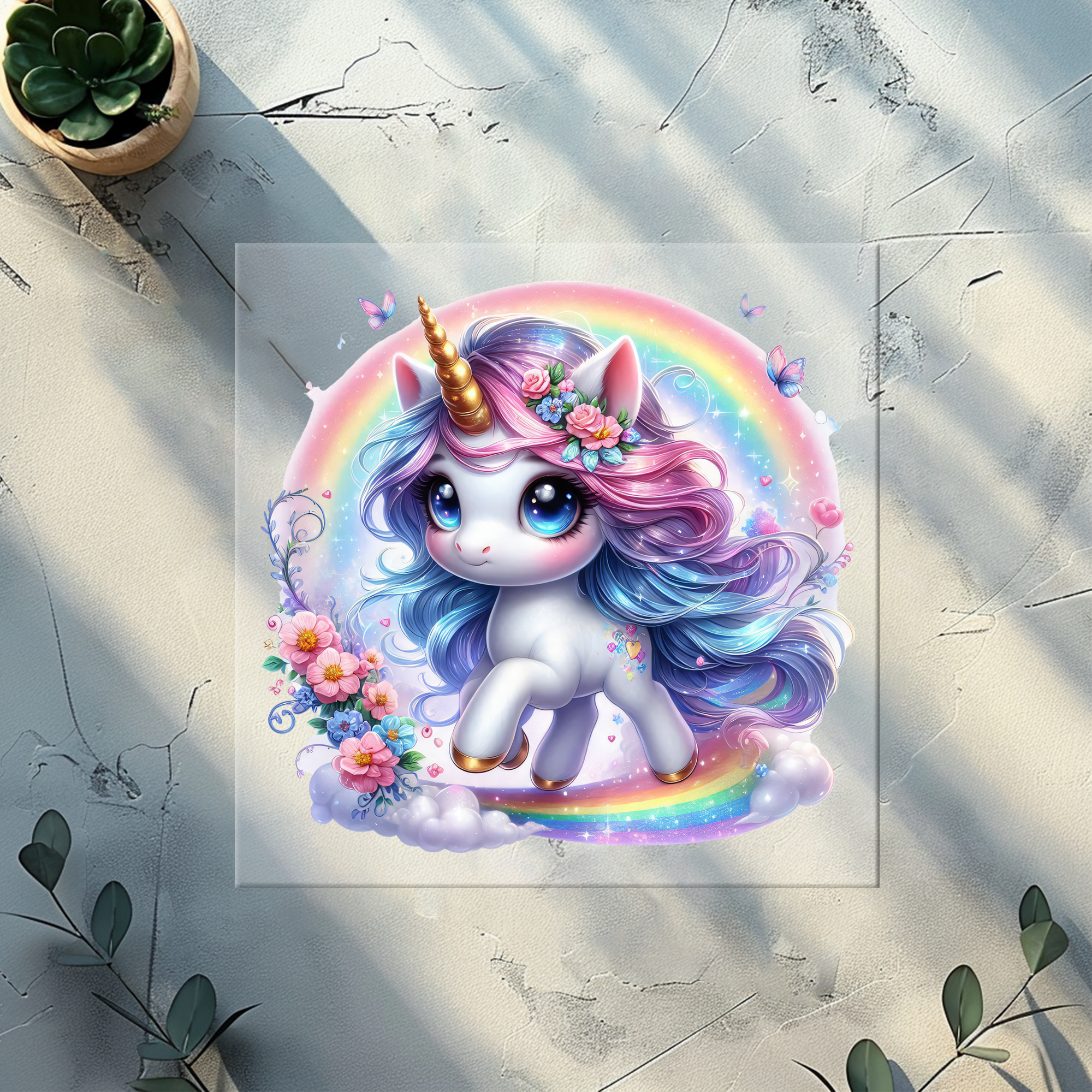 Bügelbild Regenbogeneinhorn - RE 1
