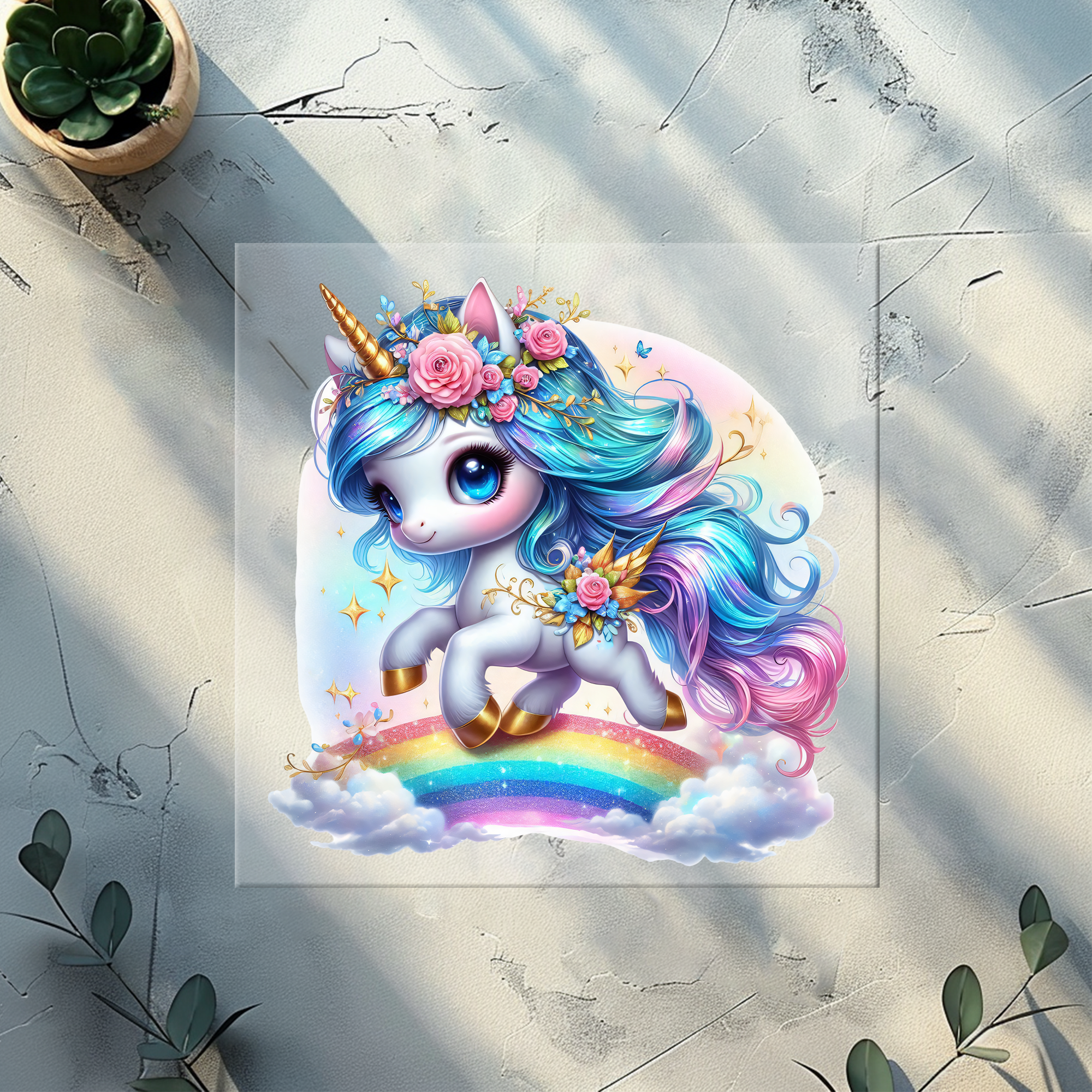 Bügelbild Regenbogeneinhorn - RE 3