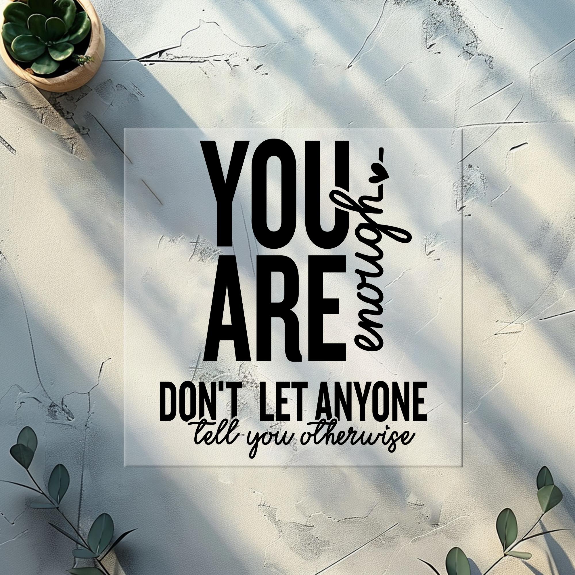 Bügelbild You are enough-schwarz