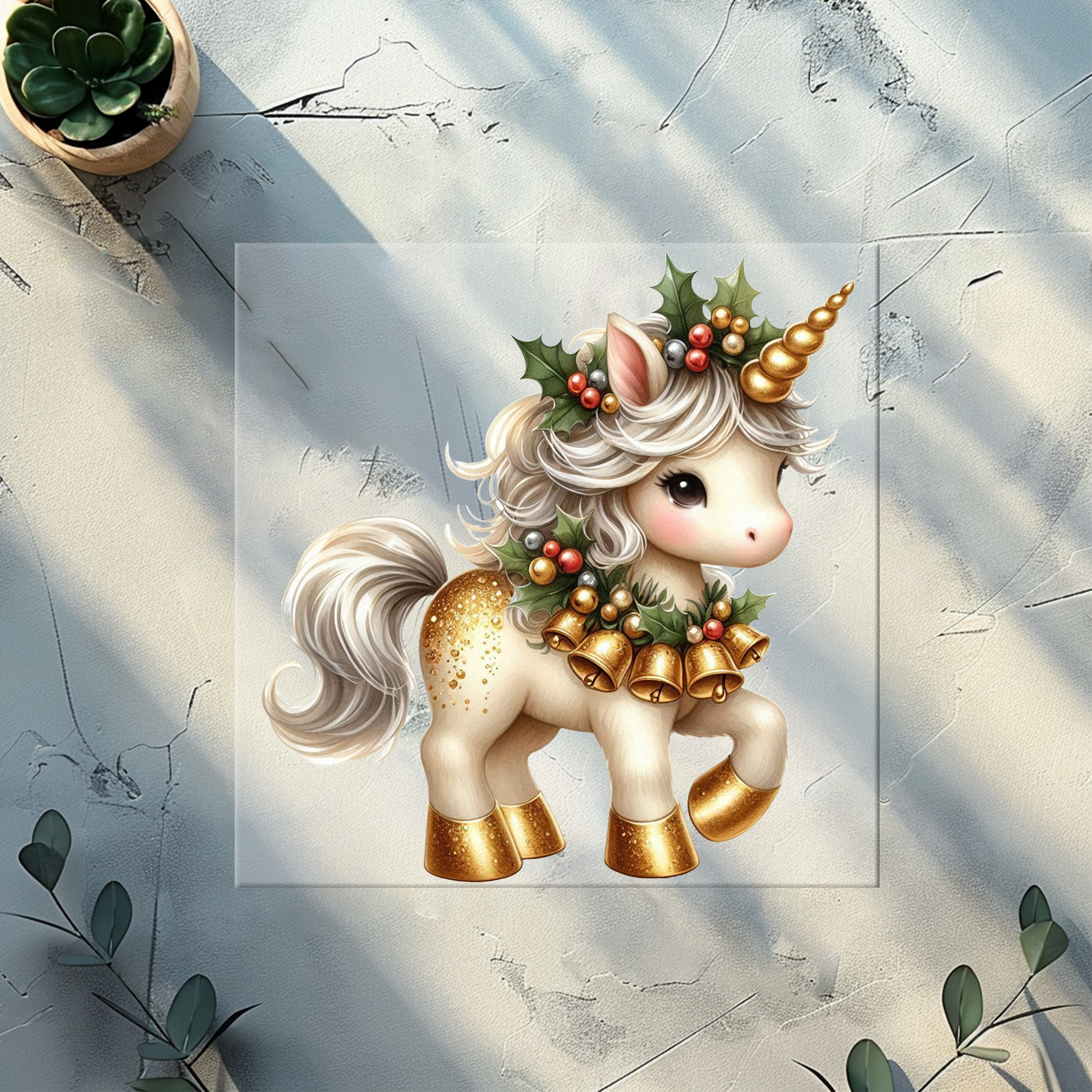 Bügelbild Weihnachtseinhorn - XMAS 3