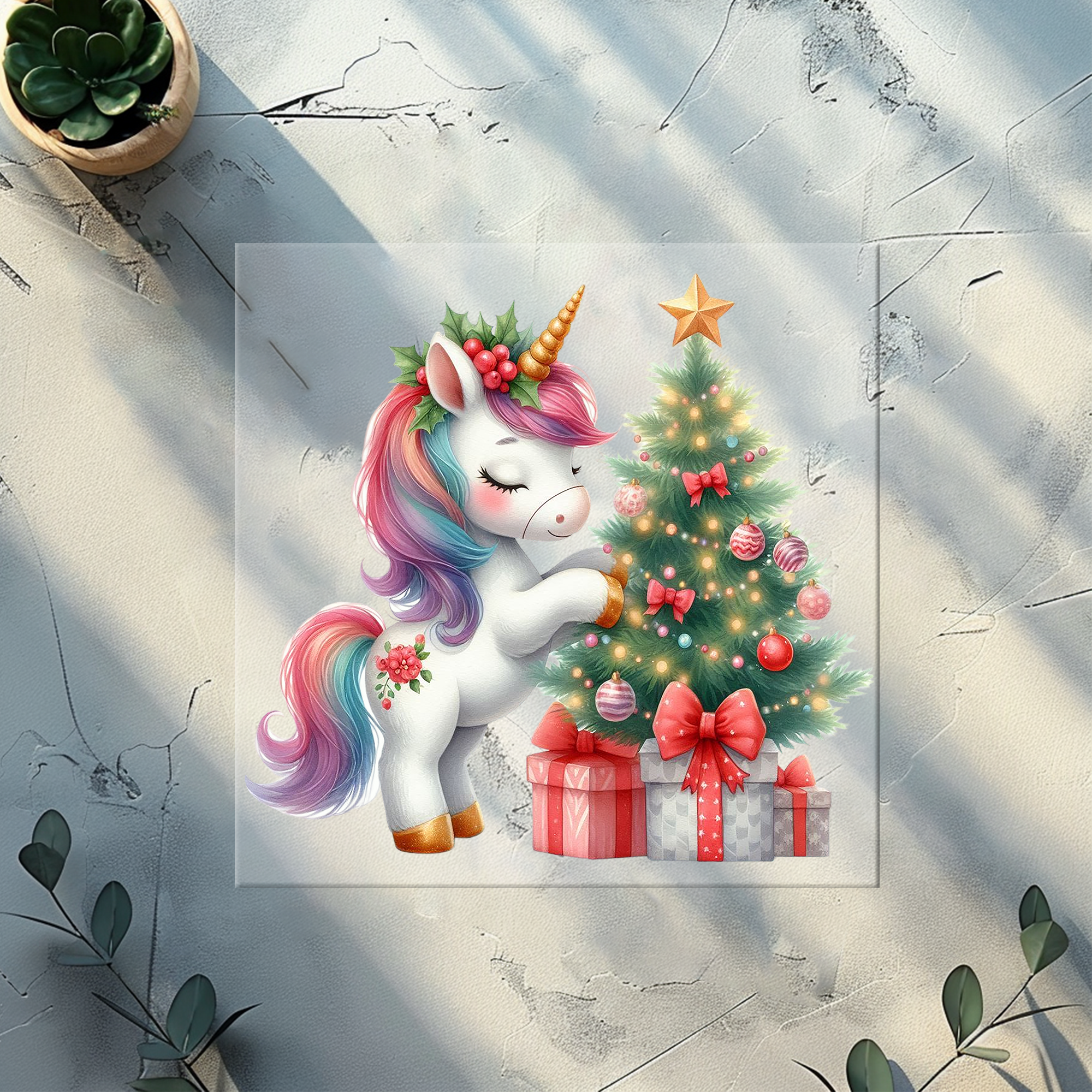 Bügelbild Weihnachtseinhorn - XMAS 5