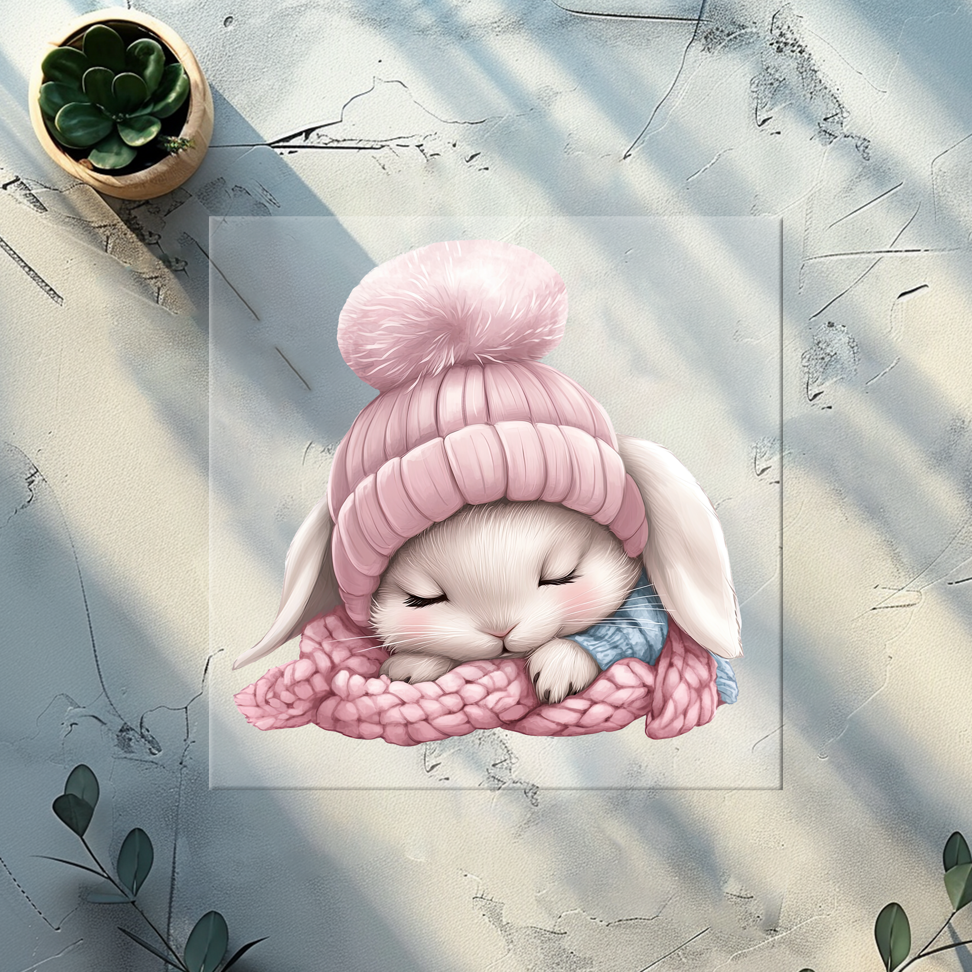 Lagerware Bügelbild Winterbunny