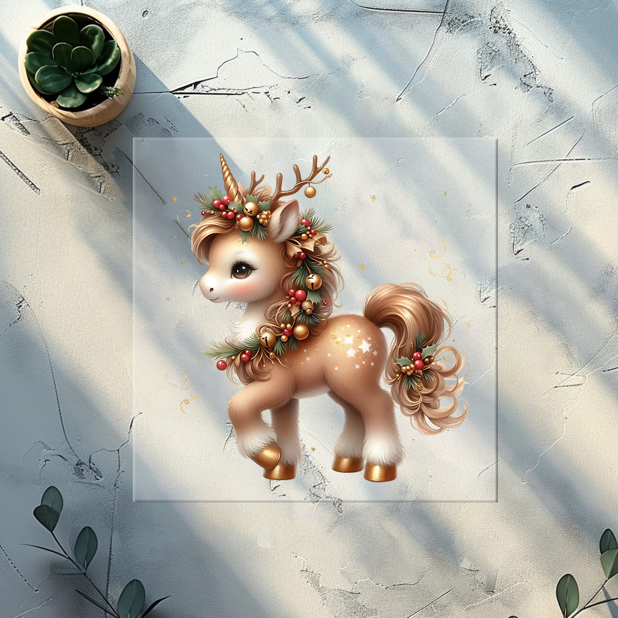Bügelbild Christmas Unicorn -CU