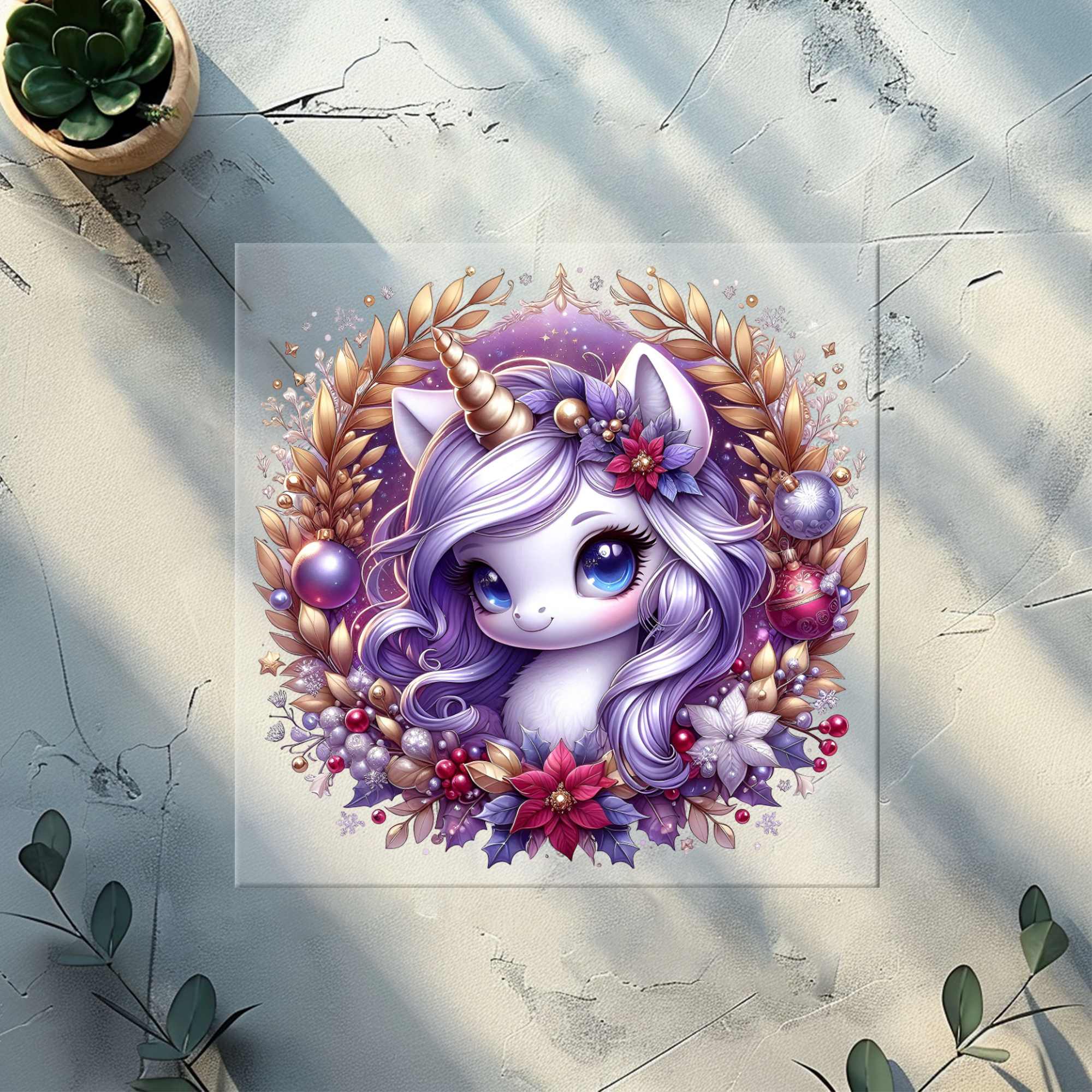 Bügelbild Einhorn Kranz - EK 4
