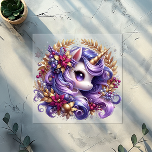 Bügelbild Einhorn Kranz - EK 1