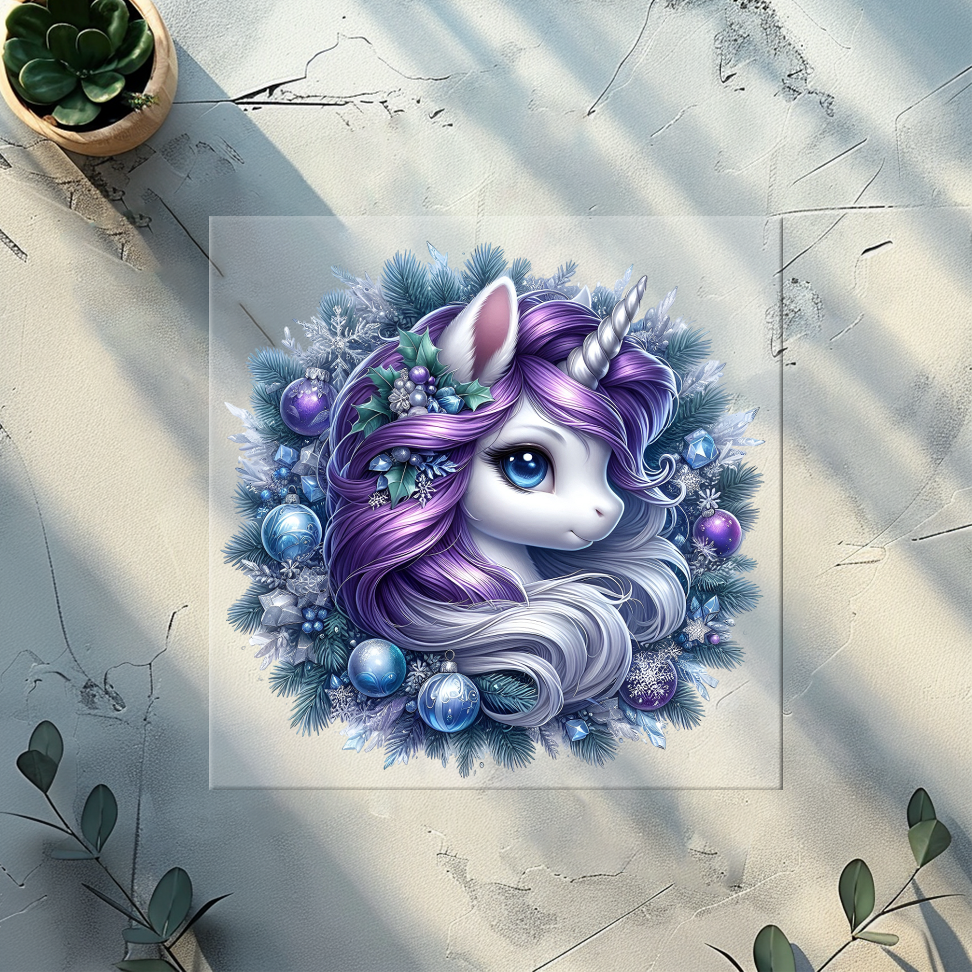 Bügelbild Einhorn Kranz - EK 5