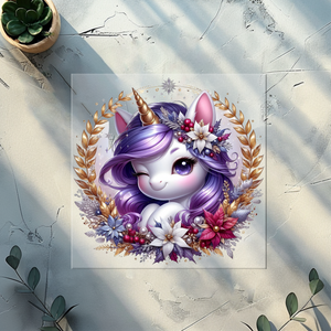 Bügelbild Einhorn Kranz - EK 3