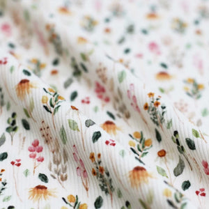 Rippstrick Jersey Frühlingsblumen