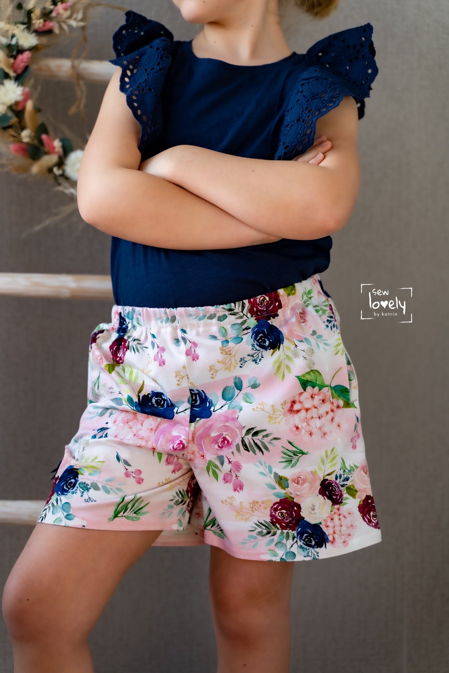 Glam Girl Blumen Reststück 0,8m *Sommersweat *
